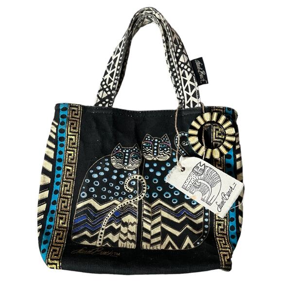 Laurel Burch 2015 Double Sided Cat Mini Tote Purse - Picture 2 of 8